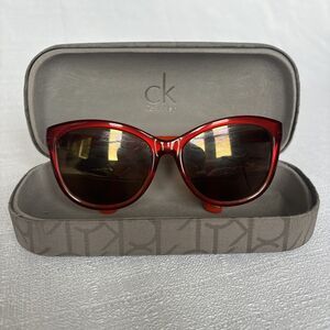 Calvin Klein Sunglasses Women‎ CK3156S 075 Orange With Calvin Klein Hard Case